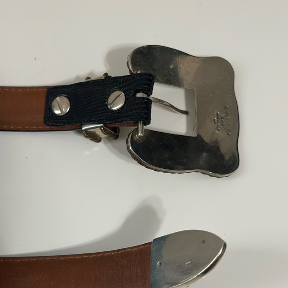 Al Beres Black Leather Belt with Silver Buckle Women’s Size 26 - Picture 8 of 14